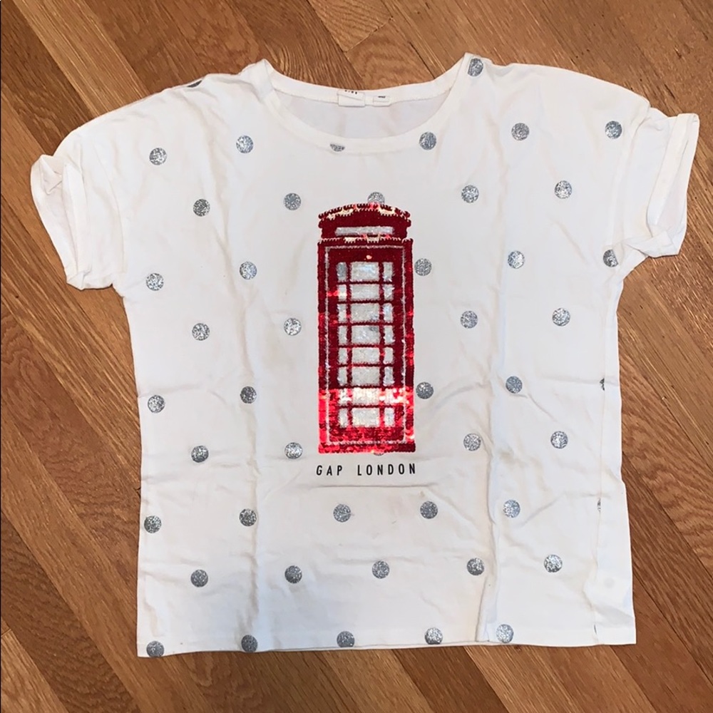 GAP KIDS LONDON SHIMMERY TEE SHIRT
